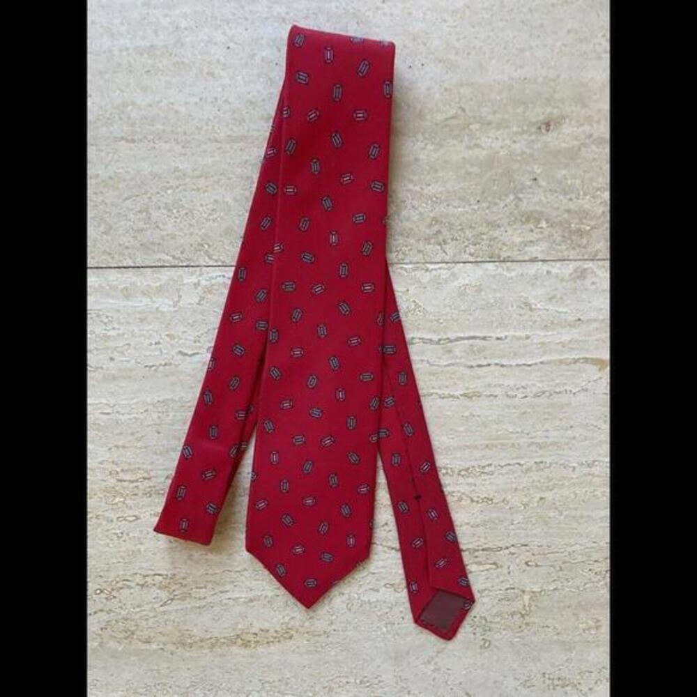YSL YVES SAINT LAURENT Red Silk Tie
